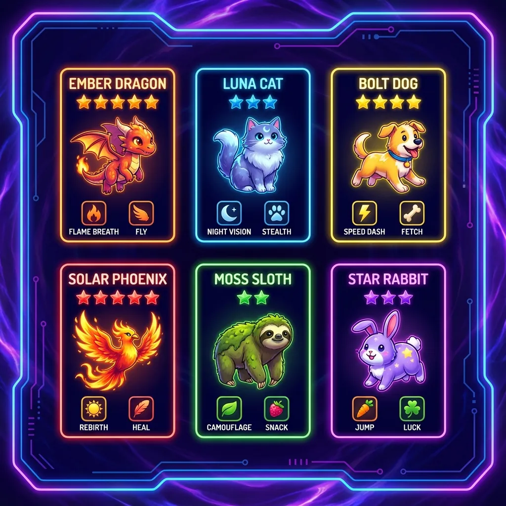 Pet collection showcase in Grow a Garden 2