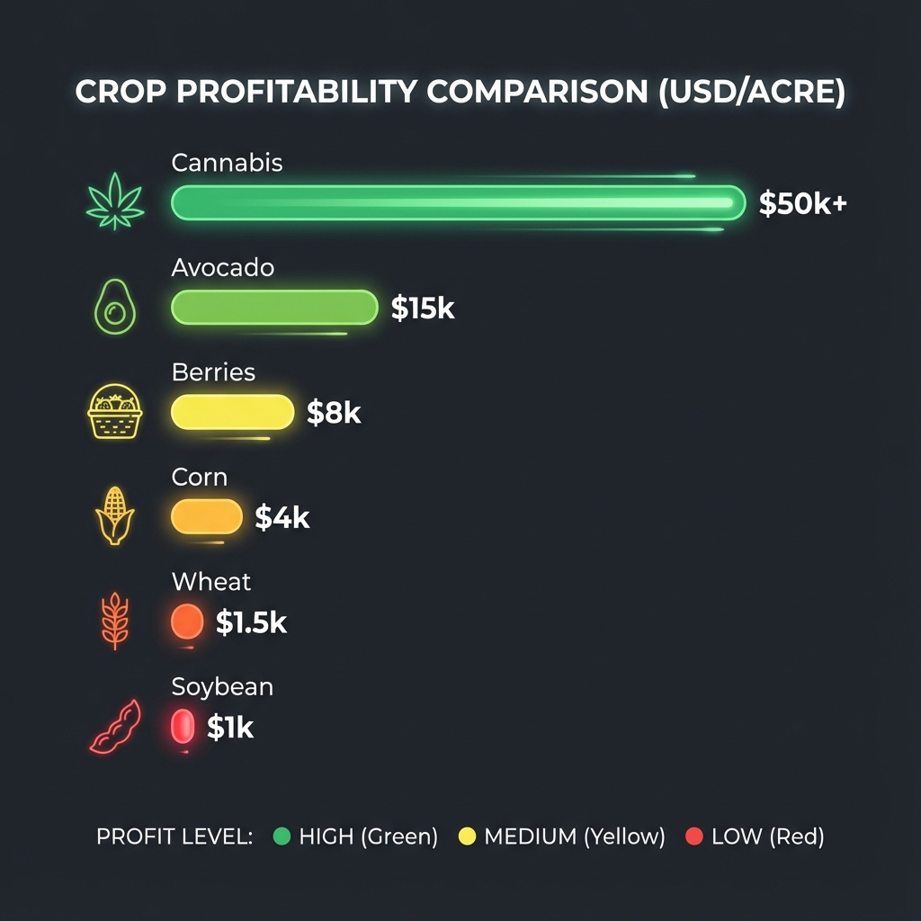Profitable crops comparison chart